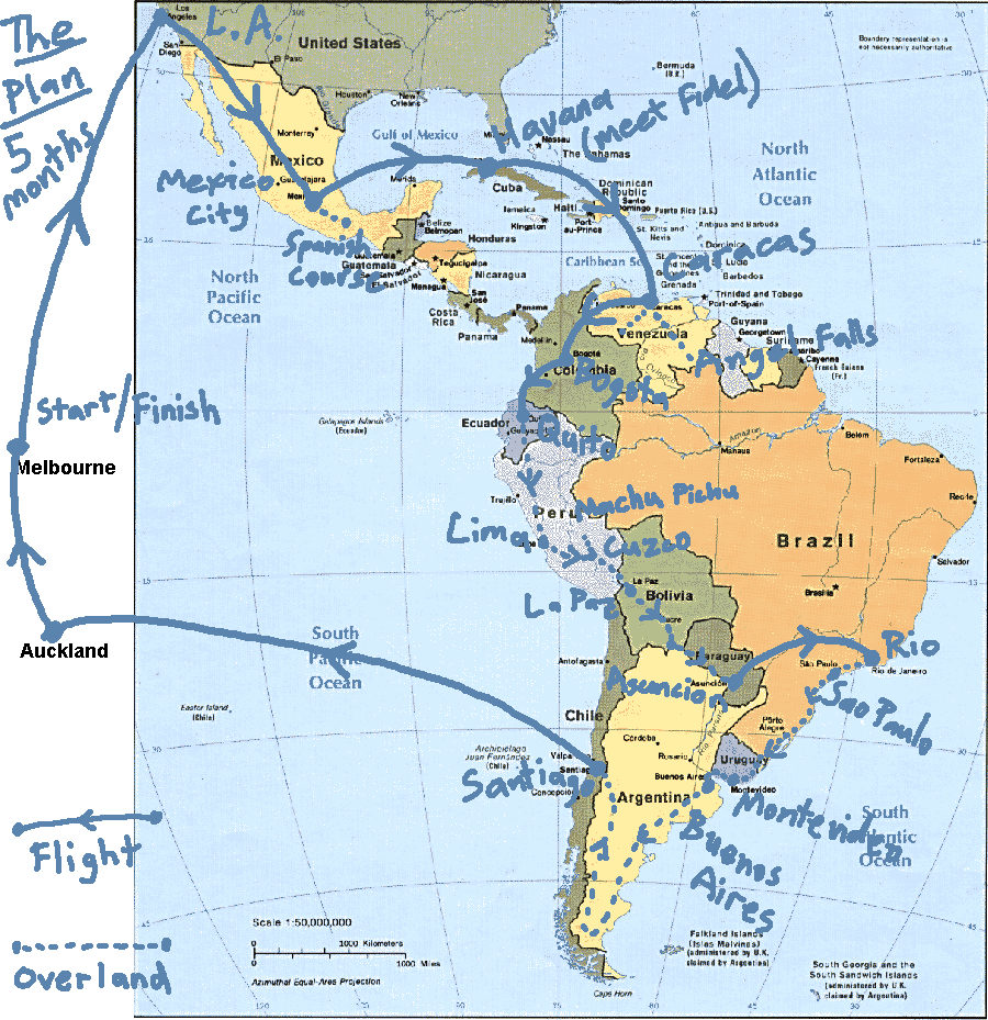 A map of Latin America