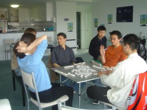 The apartment in Melbourne was large enough to easily accommodate a game of Mahjong with room to spare