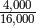 \frac{4,000}{16,000}