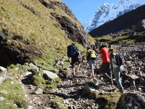 Trekking through Peruvian highlands