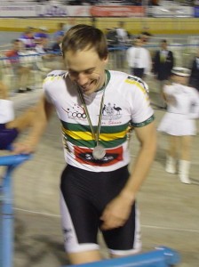 Mick collects his silver medal for the 1000m at 2003 World Championships in Venezuela