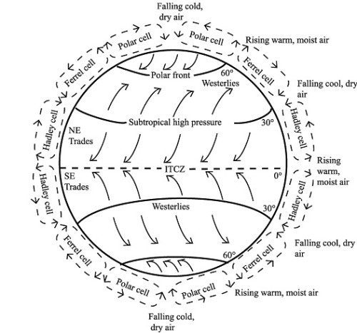 the coriolis effect applied globally